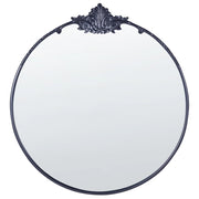 Specchio rotondo da parete in metallo nero ⌀ 67 cm Specchio decorativo da parete stile glamour da appendere
