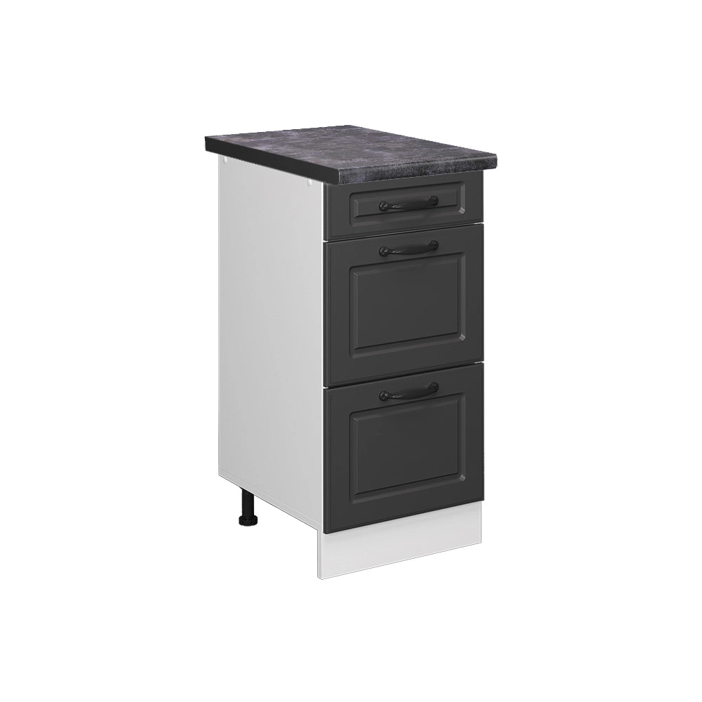 Vicco Mobiletto base per cucina Antracite casa di campagna 40 cm con cassetti, PL Antracite