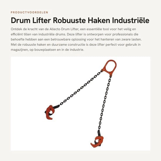 Sollevatore a tamburo 0,5T Capacità - Catena robusta - Attrezzo di sollevamento industriale - Accessori stabili - Acciaio zincato - Utilizzo pratico - Catena a sfera