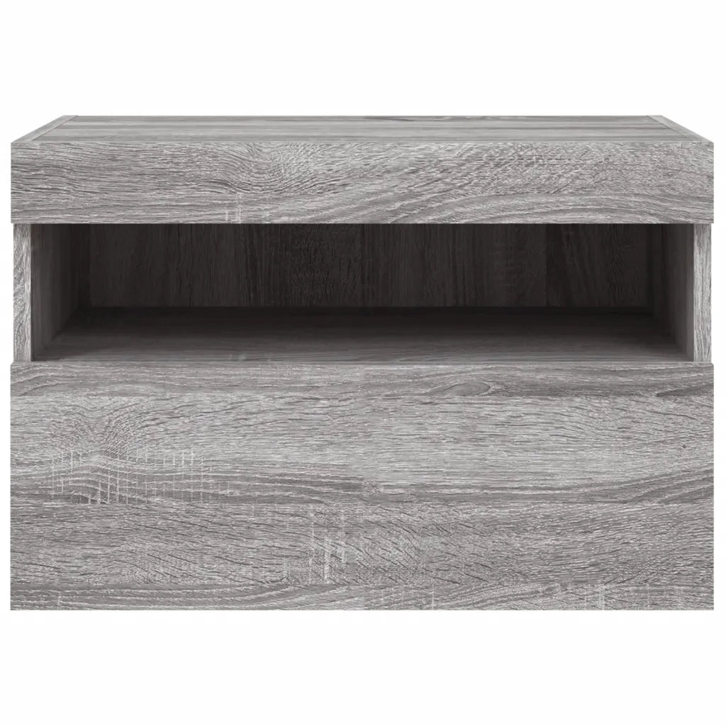 Mobile TV a Parete con Luci LED Grigio Sonoma 60x30x40 cm 837193