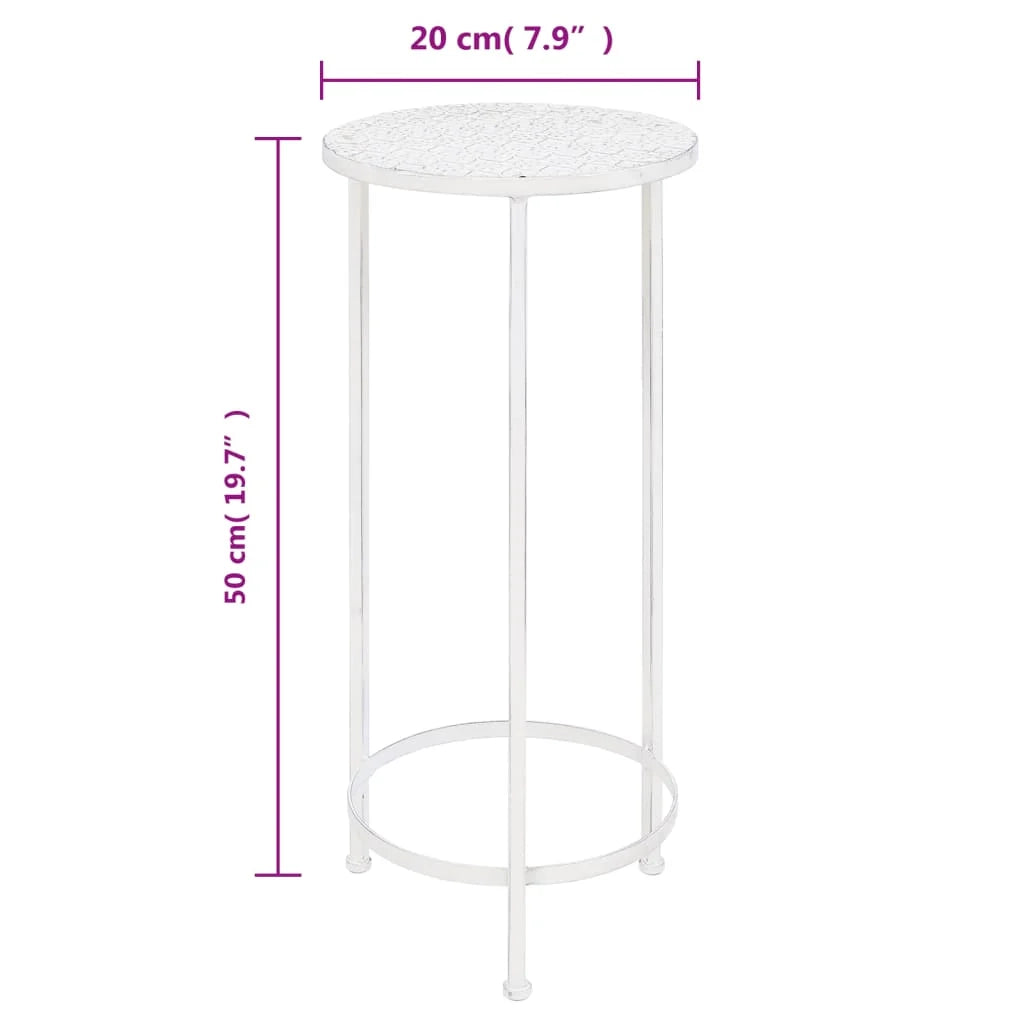 Portavasi da 3 pezzi stile vintage metallo anticato bianco 02_0045024