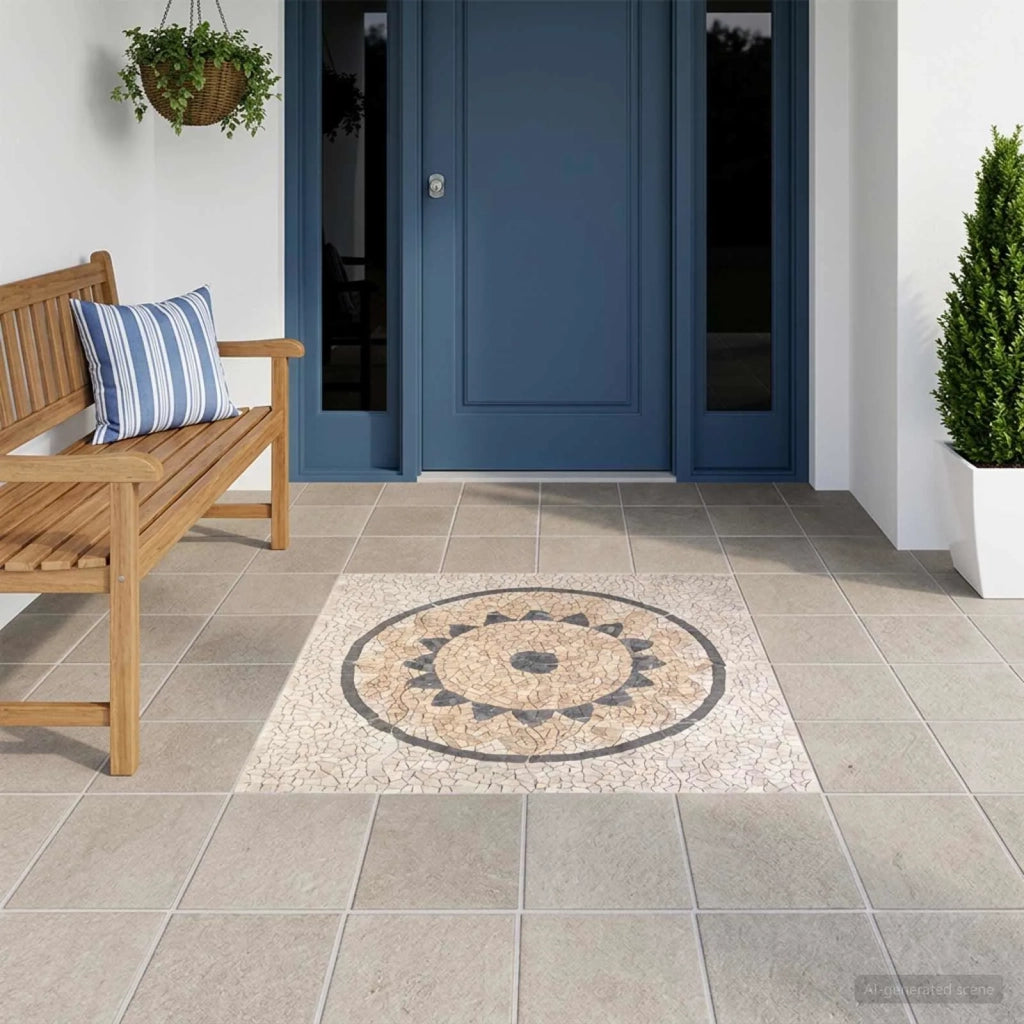Piastrelle Mosaic con Motivo Girasole Multicolore 120 x 120 cm 42033520
