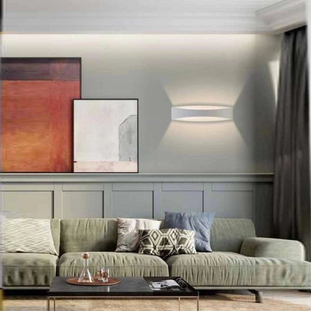 Trade Shop - Applique Led Da Muro 12w Up & Down In Alluminio Bianco 3 Temperature Luce E59-b3c -
