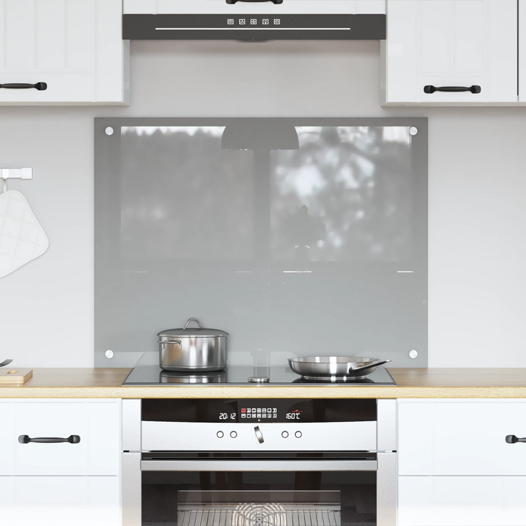 Schienale Cucina Grigio Chiaro 80x60x0,6 cm in Vetro Temperato di