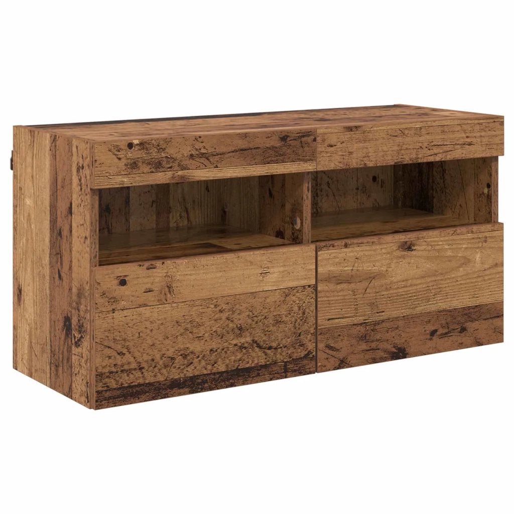 Unità per TV a Muro 6 pcs Rovere Nero Legno multistrato