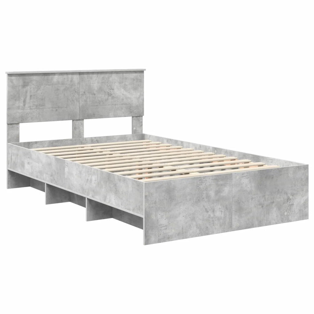 Struttura del letto con testiera Grigio cemento 120 x 123 cm