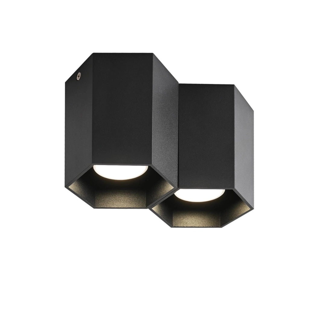 ZMH Faretto da soffitto neri 2 luci GU10 da incasso per caffè cucine ristoranti senza lampadina