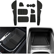 Accessori per ID.4 ID.5 GTX Pro 2020-2023 2024 - Mattoncini in gomma per console centrale - Antiscivolo - Supporto per bicchiere - Supporto braccio in gomma - Nero