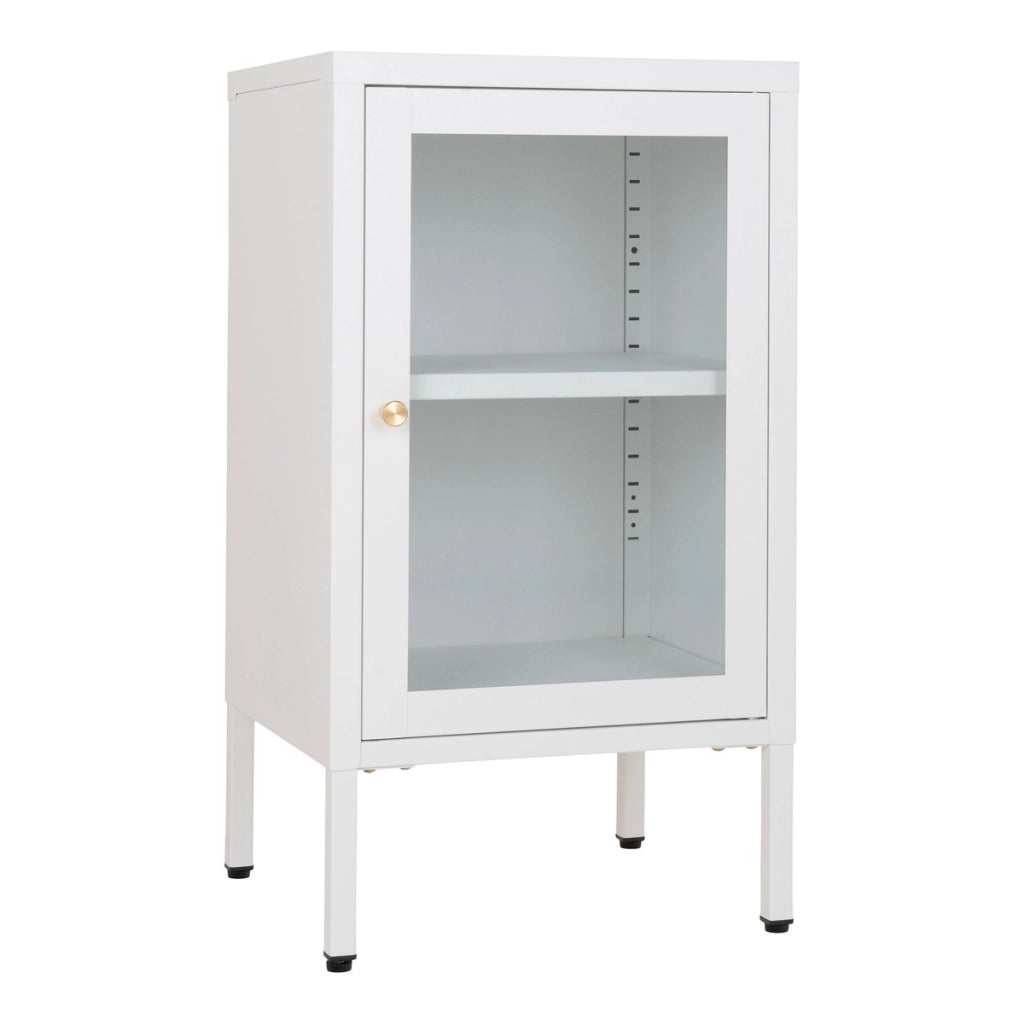Vetrinetta Dalby, Bianco, Metallo, 35x38x70 cm