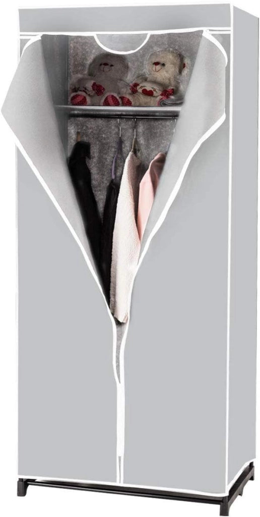Armadio in Tessuto Armadio Cabina Pieghevole con Asta Appendiabiti, Vari Colori Disponibili, 75 x 50 x 170cm (Grigio)
