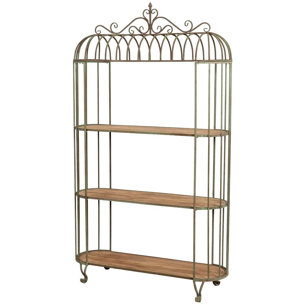 Scaffale a gabbia in ferro invecchiato 120x42x205h cm