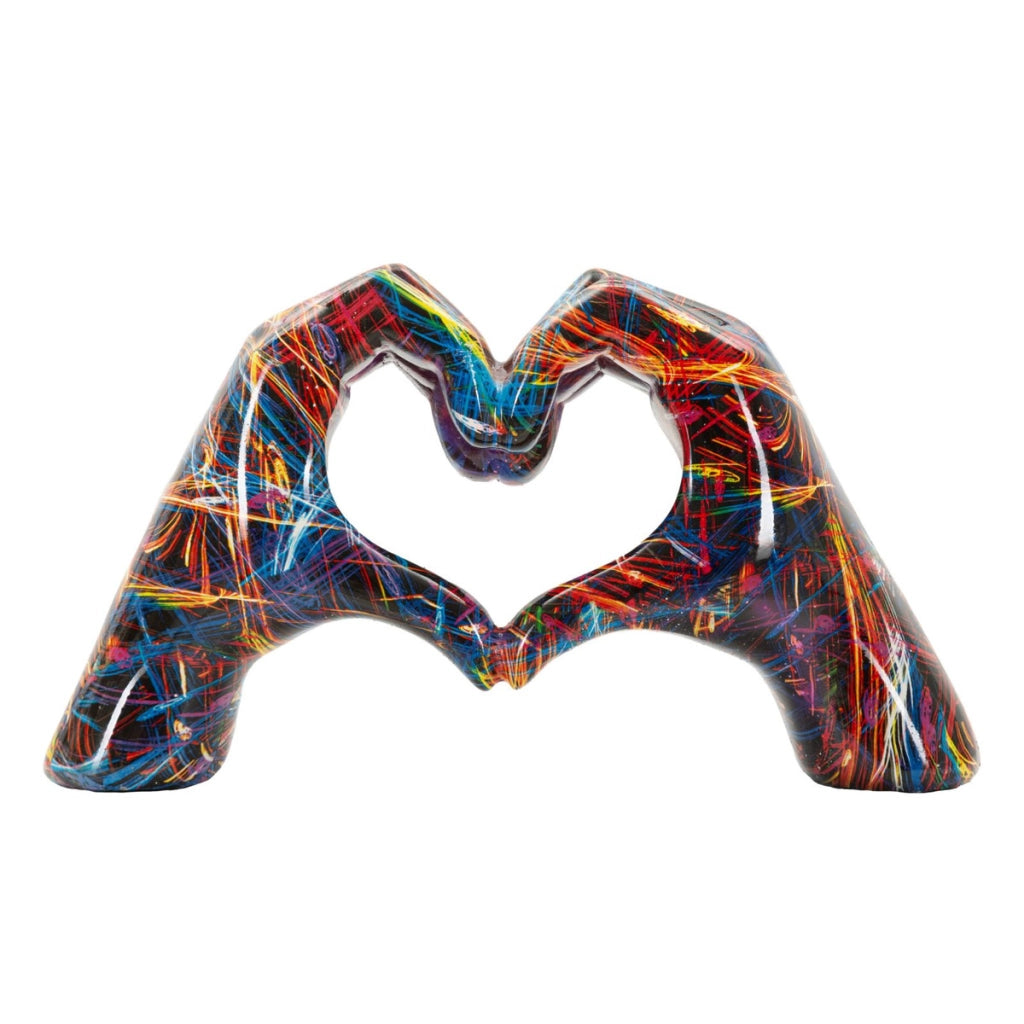 Scultura Cuore 26, Multicolore, Poliresina, 25x7,5x13,5 cm