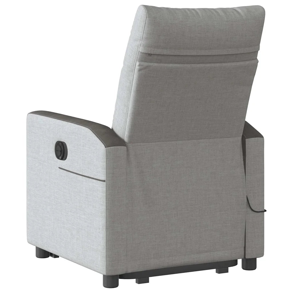 Divano Sedia-Poltrona Alzapersona Massaggi Reclinabile Grigio Nuvola Tessuto 770498