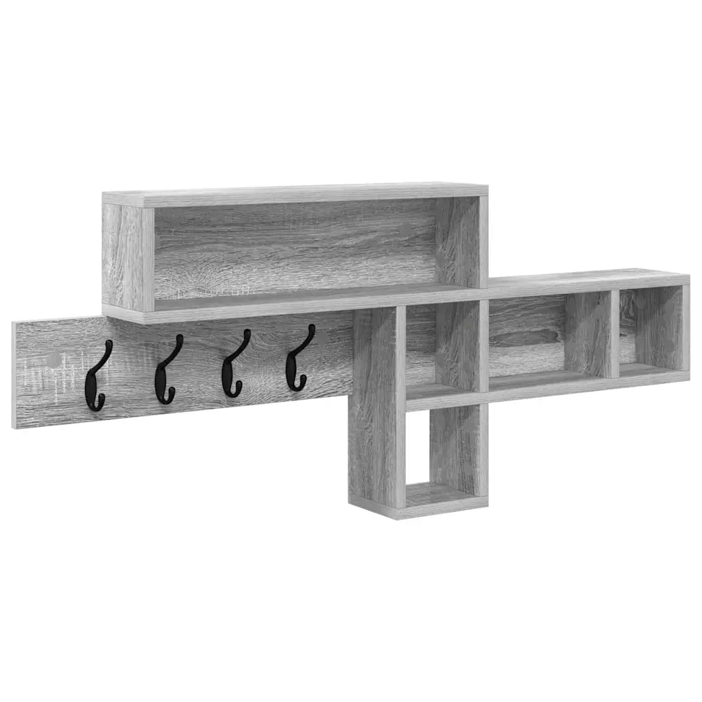 vidaXL Appendiabiti a muro Grigio sonoma 100 x 12 x 43.5 cm
