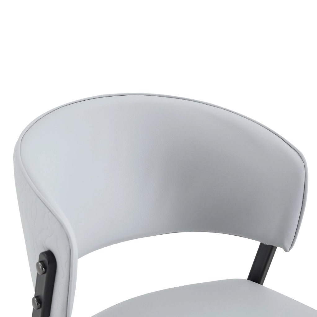 Set di 2 sedie da pranzo con schienale curvo e protezioni antiscivolo in PU grigio chiaro