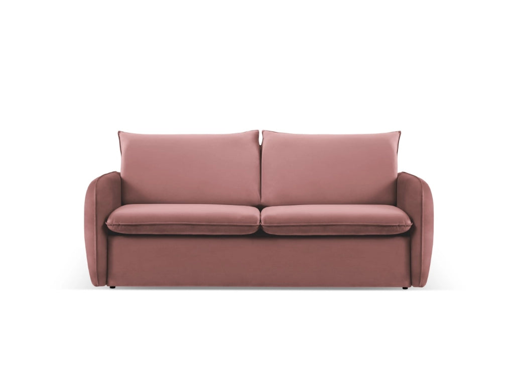 Cosmopolitan Design - Divano convertibile "Vienna" 2 posti in velluto rosa 