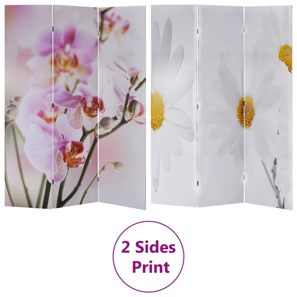 Divisorio Ambienti | Divider per stanze | Paravento Pieghevole 120x170 cm con Stampa Fiore
