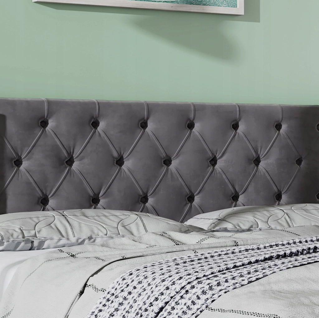 Letto con contenitore 140x190cm - Xylo - Trapuntato meccanismo idraulico grigio