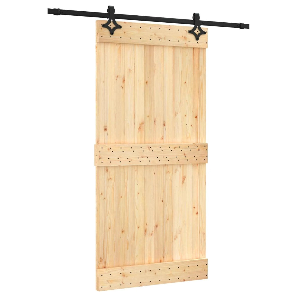 Porta scorrevole Naturale e Nero 100 x 210 cm