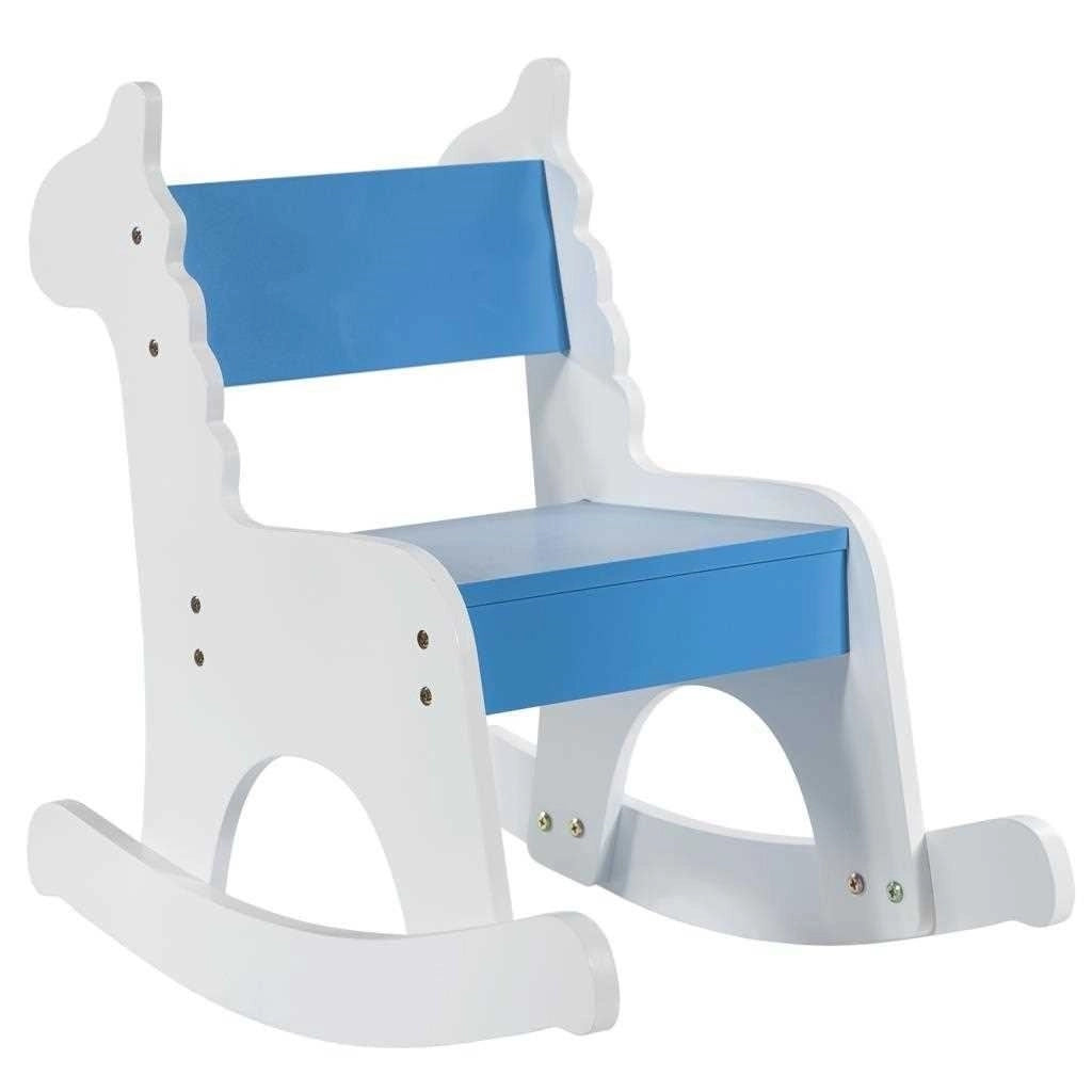 Mecedora infantil de madera con lacado azul 33x55x51.5
