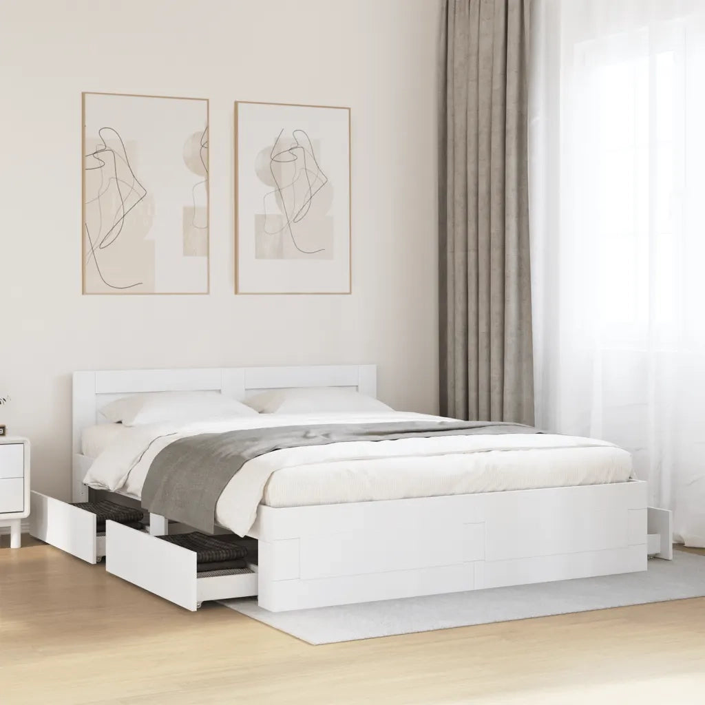 Giroletto con Testiera senza Materasso Bianco 160x200 cm