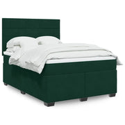 Giroletto a Molle con Materasso Verde Scuro 140x190 cm Velluto 3290909