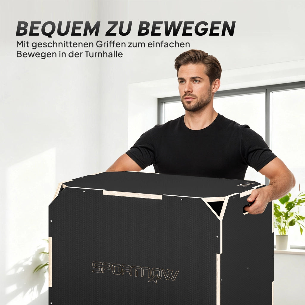 Plyo Box ¨C zephmum ¨C 3 Altezze, Legno, Nero