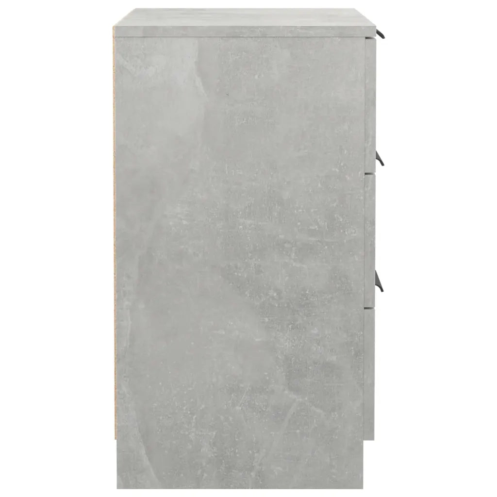 Set di 2 Comodini | Armadio da Notte | Mobiletto da notte Grigio Cemento 40x36x65 cm