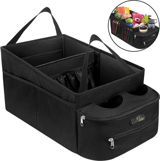 Organizzatore per bambini/baby - cassetto per sedile posteriore con contenitore in tessuto e becheriera - accessori per auto per ridurre la confusione