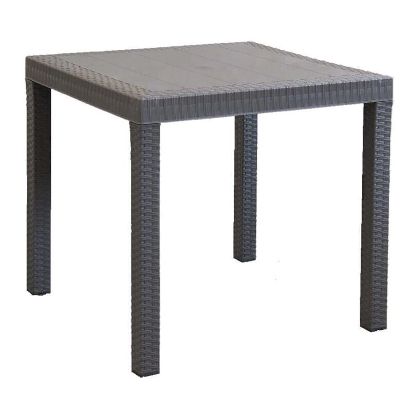 TAVOLO DALLAS 80 X 80 X 74 CM IN RESINA E POLYRATTAN TAUPE