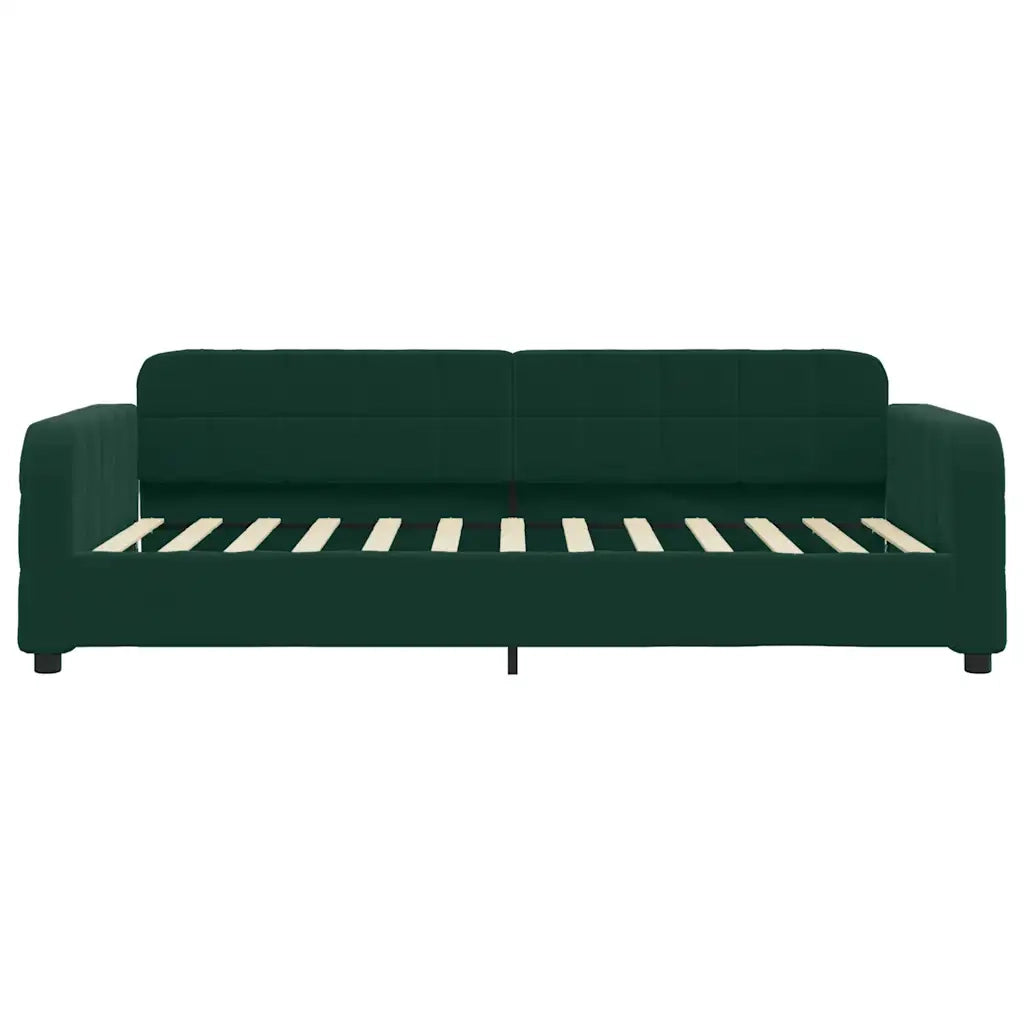 Divano Letto con Letto Estraibile Verde Scuro 90x200cm Velluto