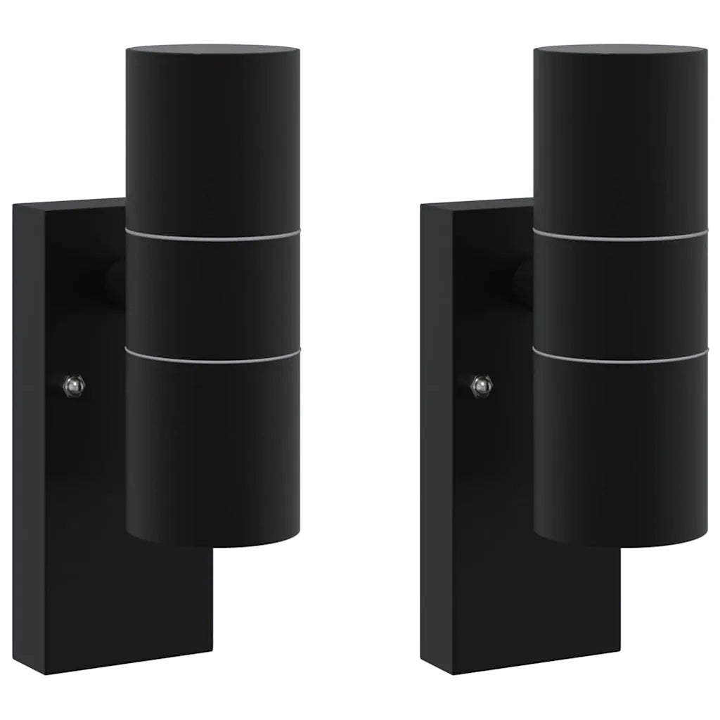 Lampada da Parete Esterna 2 pz Nero 7 x 10 x 22 cm CFW4100876