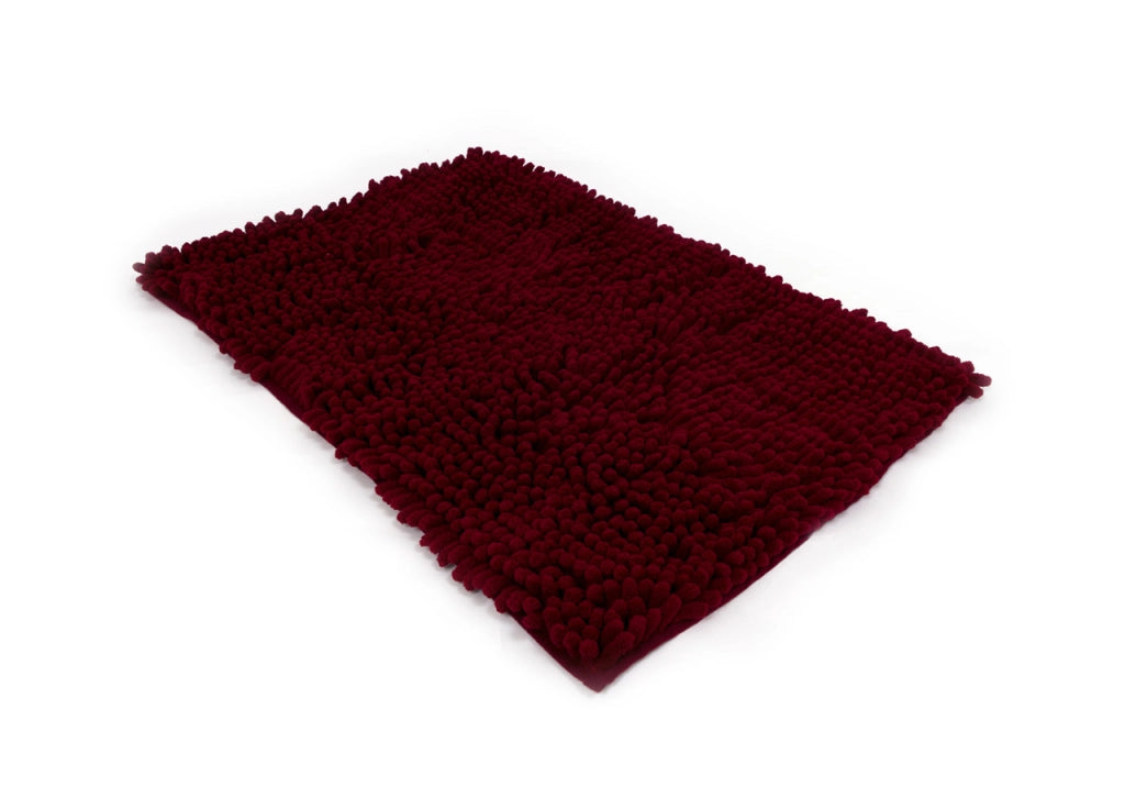 Tappeto Bagno Retro Gommato Antiscivolo Lavorazione Shaggy Modello Passatello - 60x120 - Burgundy