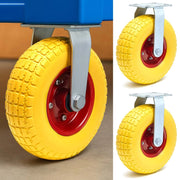 Set 2x ruote fisse da trasporto gialle 258 x 78 mm Cerchi in metallo antiforatura Max 150kg/ruota