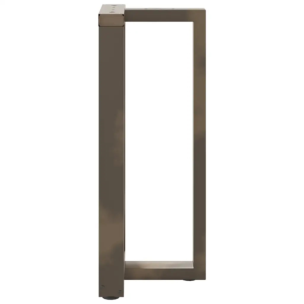 Gambe per tavolo da bar a forma di T 2 pz nere 50x35x(90-91) cm in acciaio