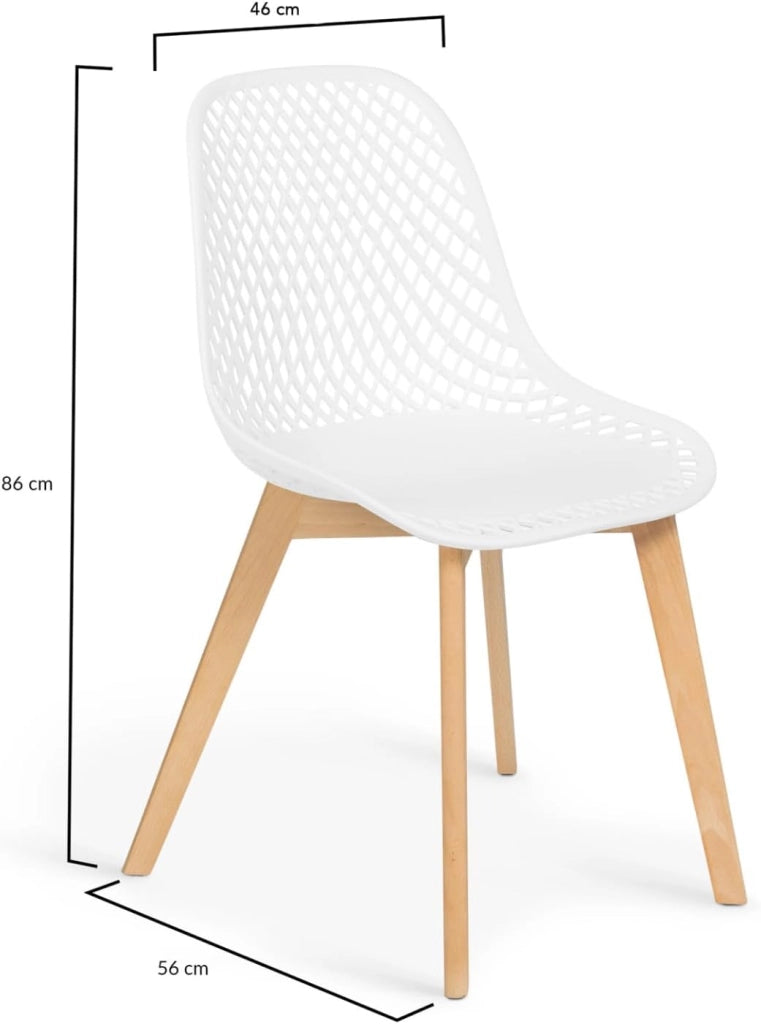 Set di 6 sedie da pranzo bianco, grigio chiaro, blu anatra x2, grigio scuro x2 MANDY
