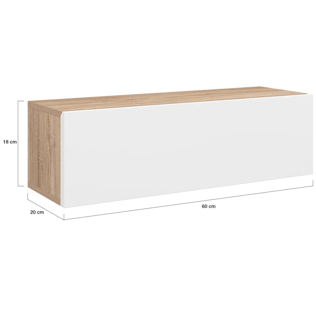 IDMarket - Set di 2 scaffali a parete ELYOS a 1 anta in legno e bianco