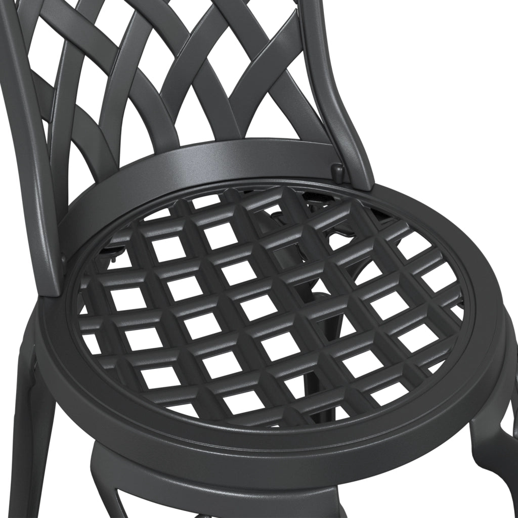 Sdraio da giardino 2 pcs Nero in alluminio pressofuso