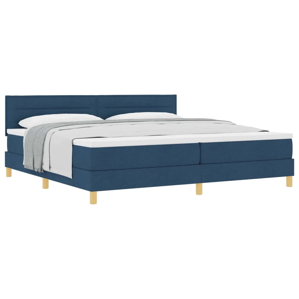 Letto a molle con cuscino con testiera Blu 200 x 200 cm Tessuto 3338873