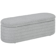 Panca Contenitore Fondo Letto 116x41x40,5 cm in Tessuto Teddy Grigio Chiaro
