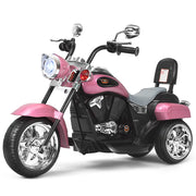 Moto in stile chopper per bambini e bambine, Moto cavalcabile alimentata a batteria Rosa-Moto elettriche