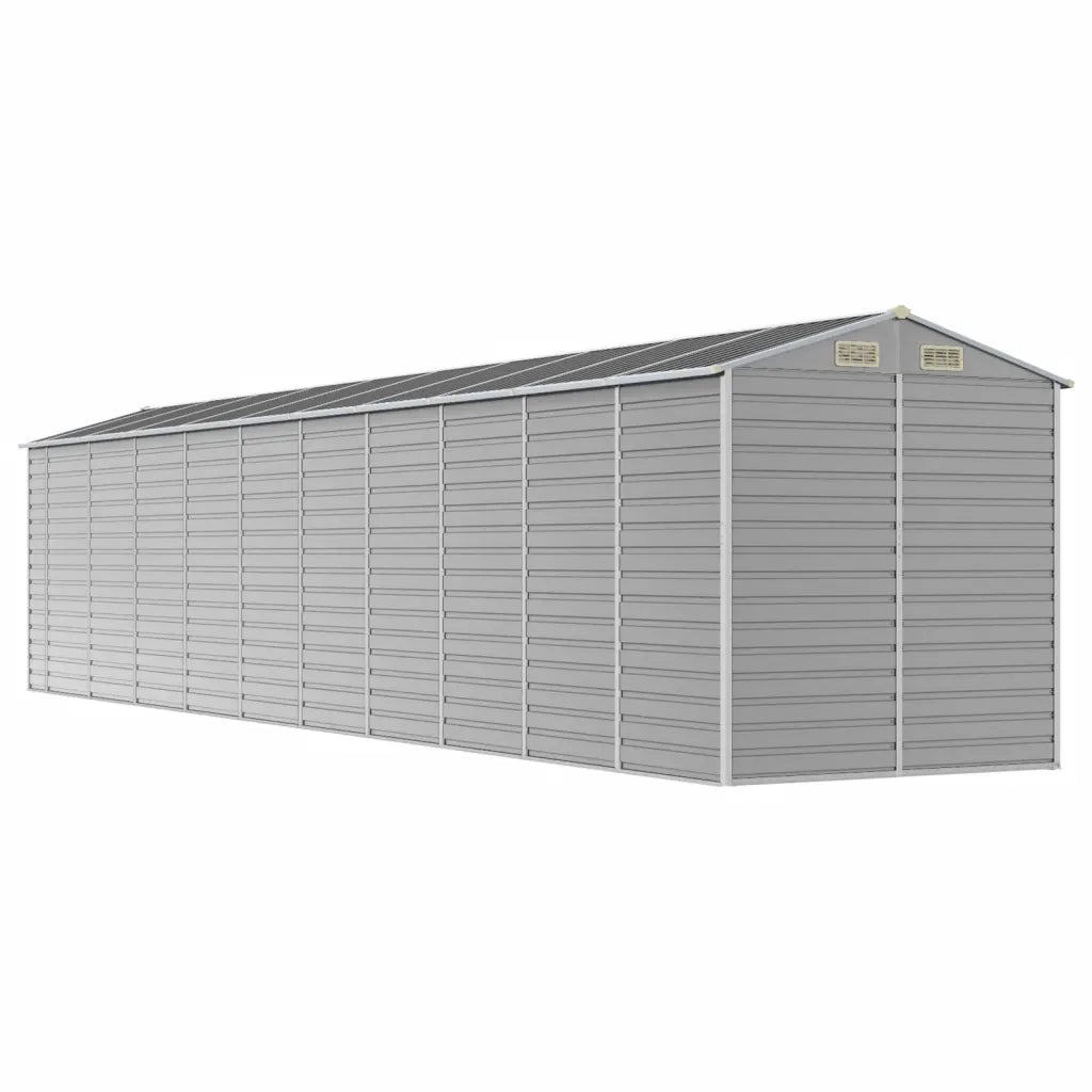 Casetta da giardino grigio chiaro 191x895x198 cm in acciaio zincato 3188251