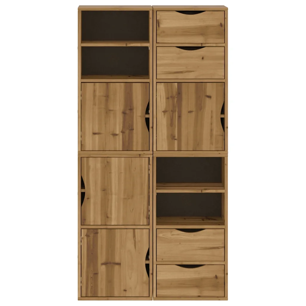 Armadietti Laterali 4 pz ODDA 40x24x79 cm Legno Massello Pino