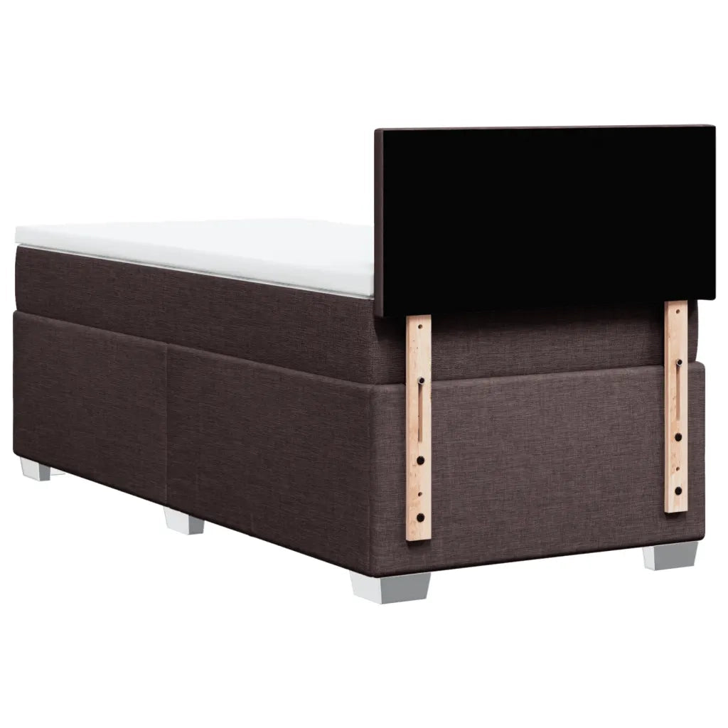 Giroletto a Molle con Materasso Marrone Scuro 80x200 cm Tessuto 3285711