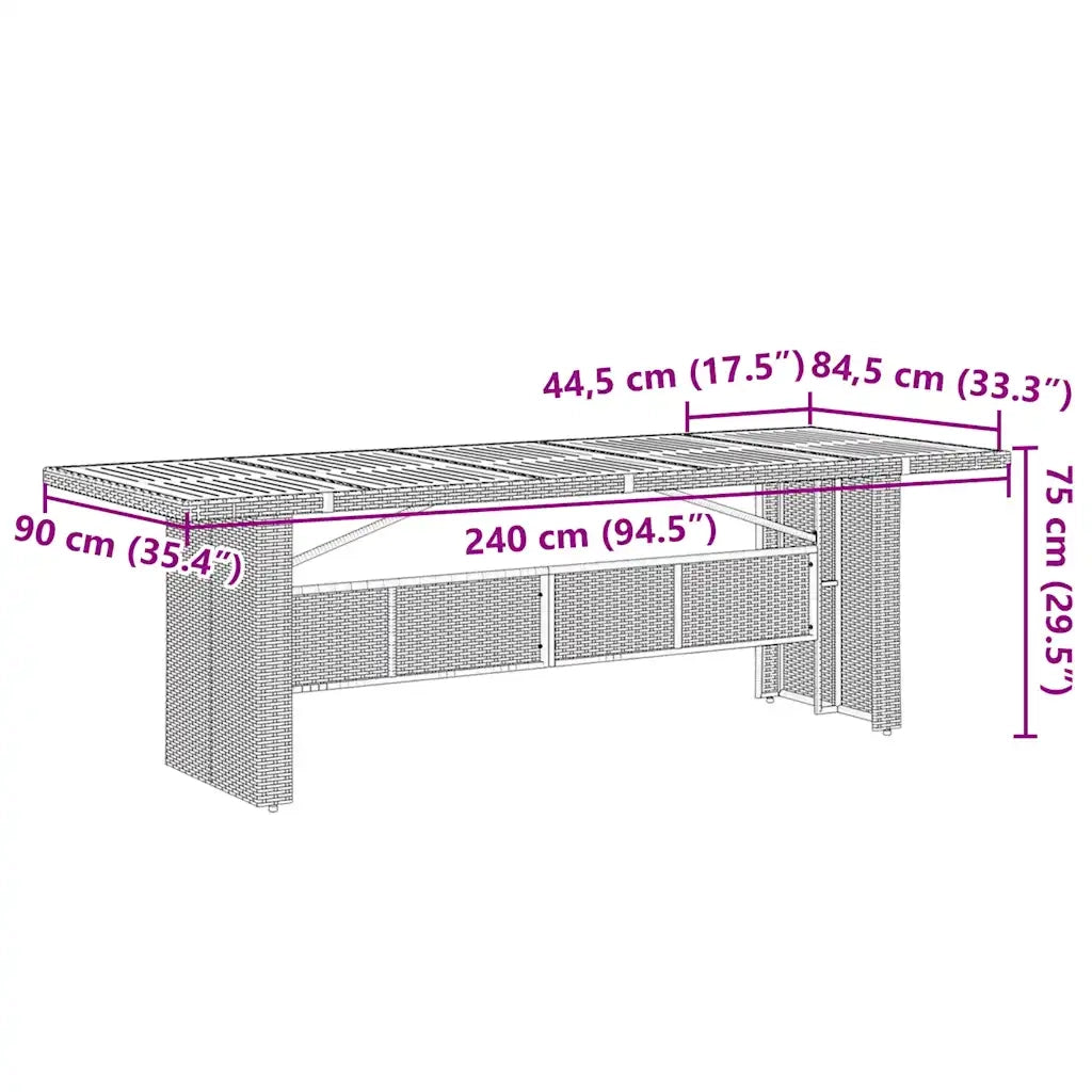 Set Bistrò da Giardino 9 pz con Cuscini in Polyrattan Grigio 3277259