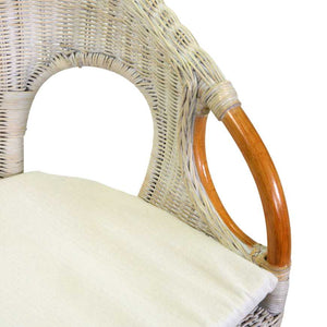 Poltrona da Giardino 60x60xh82 cm in Rattan Lucrezia Bianco