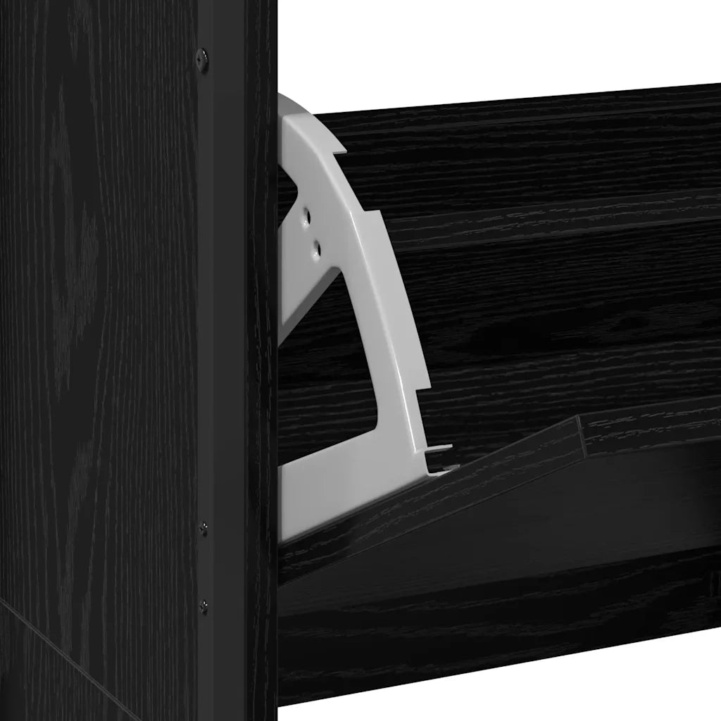 Mobile per scarpe con lo scaffale-Scarpiera Rovere Nero 100 x 34 x 112 cm