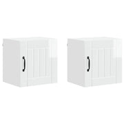 Set di 2 pensili da cucina rettangolari moderni 40 x 31 x 40 cm in legno composito bianco lucido 02_0053912