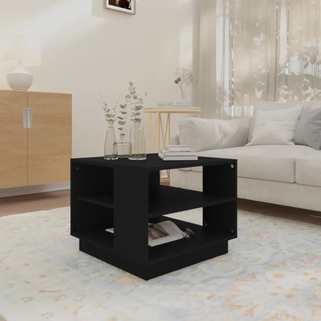 Tavolino da Salotto Nero 55x55x43 cm in Truciolato 810290