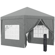 Gazebo da Giardino 3x3 m Pieghevole con 4 Pannelli Laterali in Acciaio e Tessuto Oxford Grigio Chiaro